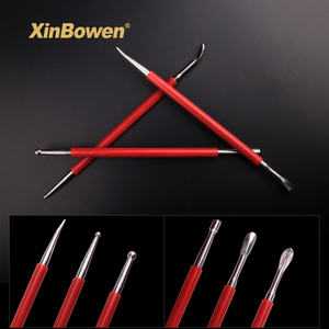 <span class=keywords><strong>Rouge</strong></span> tige en acier indentation stylo ensemble de 3 argile molle argile céramique indentation outil argile sculpture outil - Product Image 1