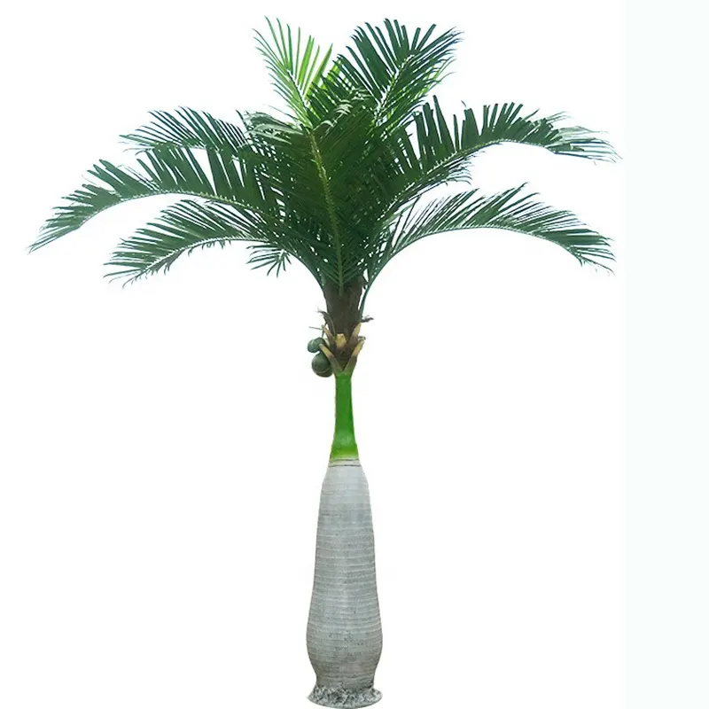 Barato preço 420cm altura garrafa artificial forma palmeira de côco, plantas artificiais baratos interior