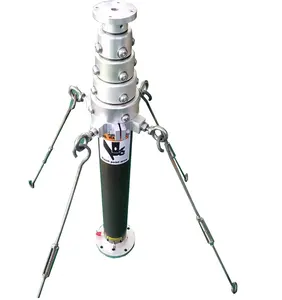 Transportable man portable aluminum tripod telescopic antenna mast 4m 5.5m 7.8m