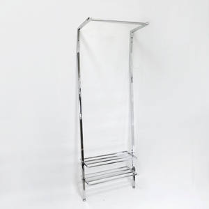 Estante de Pared Metálico Moderno de 2 Niveles con Perchero para Sala de Estar y Dormitorio - Product Image 1