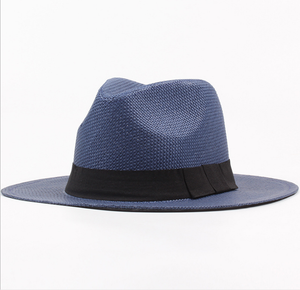 Bob unisexe en paille unie, <span class=keywords><strong>Chapeau</strong></span> fédora, coiffe de plage, soleil, Panama, couvre-chef pour femmes et hommes, décontracté, visière, collection été - Product Image 1
