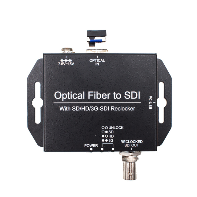 Optical fiber to SDI video converter receiver convert optical signal into 3G/HD-SDI from long distance transmission