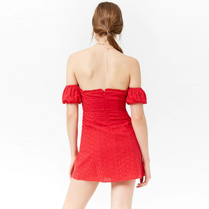 Dernières Créations Rouge Sexy de Femmes Hors-la-Épaule Vêtements Dames Chérie Robe - Product Image 4