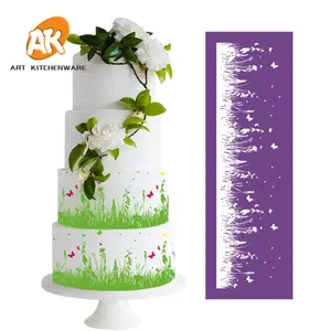 AK 퐁당 케이크 장식 도구 케이크 장식 과자 투명 부드러운 등나무 꽃 스텐실 세트 웨딩 케이크 메쉬 스텐실