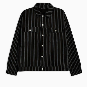 Giacca Casual stile High-End <span class=keywords><strong>a</strong></span> <span class=keywords><strong>righe</strong></span> giacca da <span class=keywords><strong>uomo</strong></span> in cotone primavera autunno nero - Product Image 5