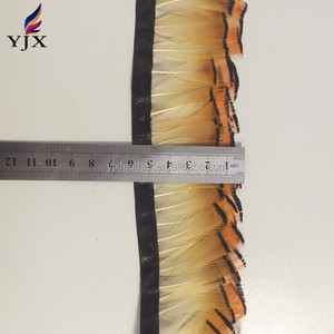 Commercio all'ingrosso Naturale Arancio Fagiano Dorato Tippet Capo <span class=keywords><strong>Piume</strong></span> Trim per Abiti di Design - Product Image 6