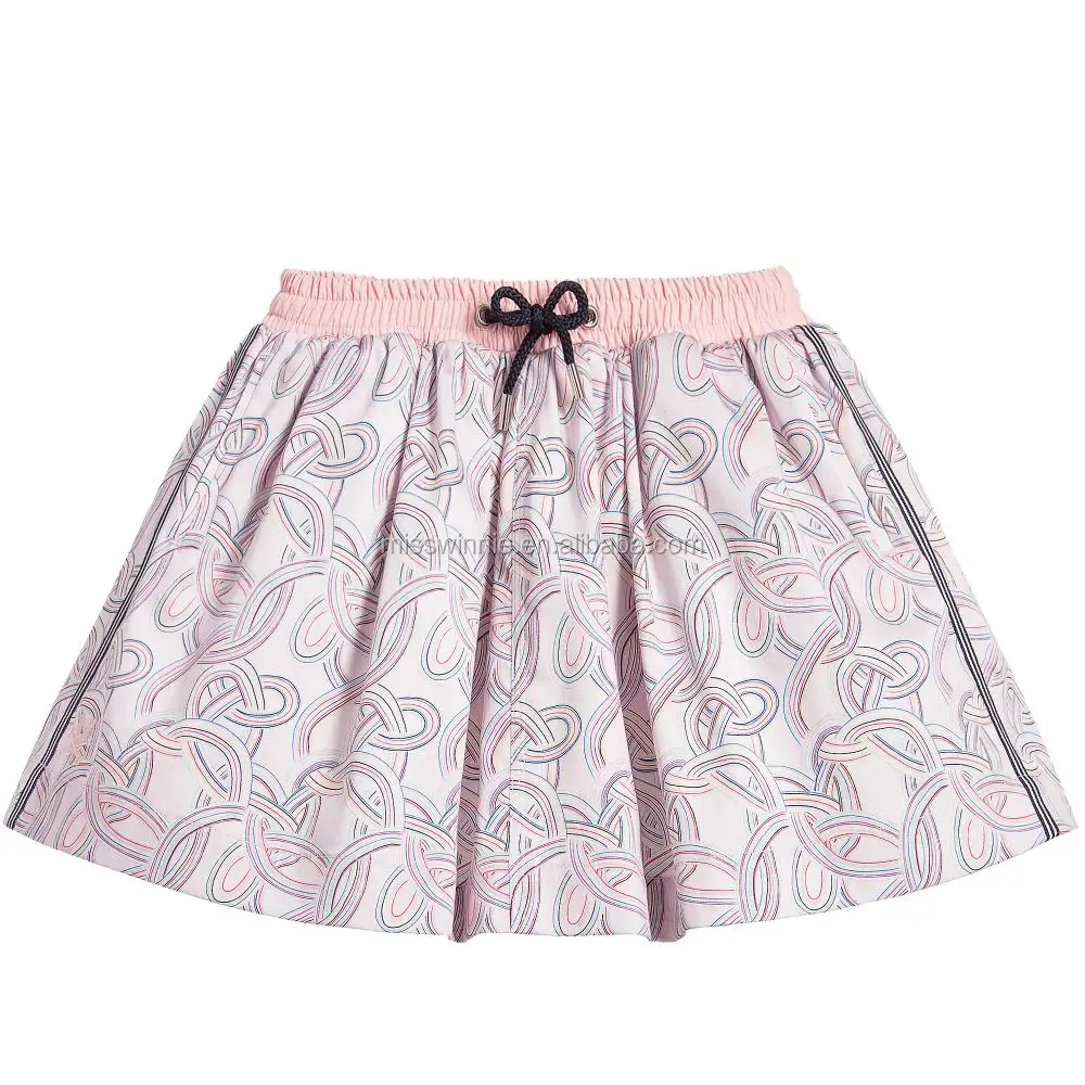 OEM latest design kids girl summer skirt printed pattern casual style OEM custom made fashion kids skirt