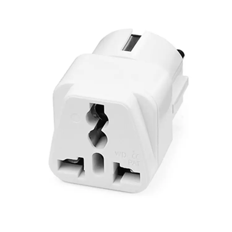 universal to Germany EU plug adapter 16A type-F schuko round 2 pins US AU UK to European travel conversion plug