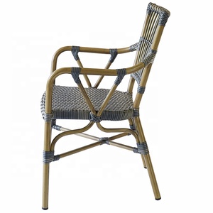 Meubles de restaurant Patio extérieur en osier aluminium café chaises de jardin <span class=keywords><strong>rotin</strong></span> bistro fauteuils - Product Image 3
