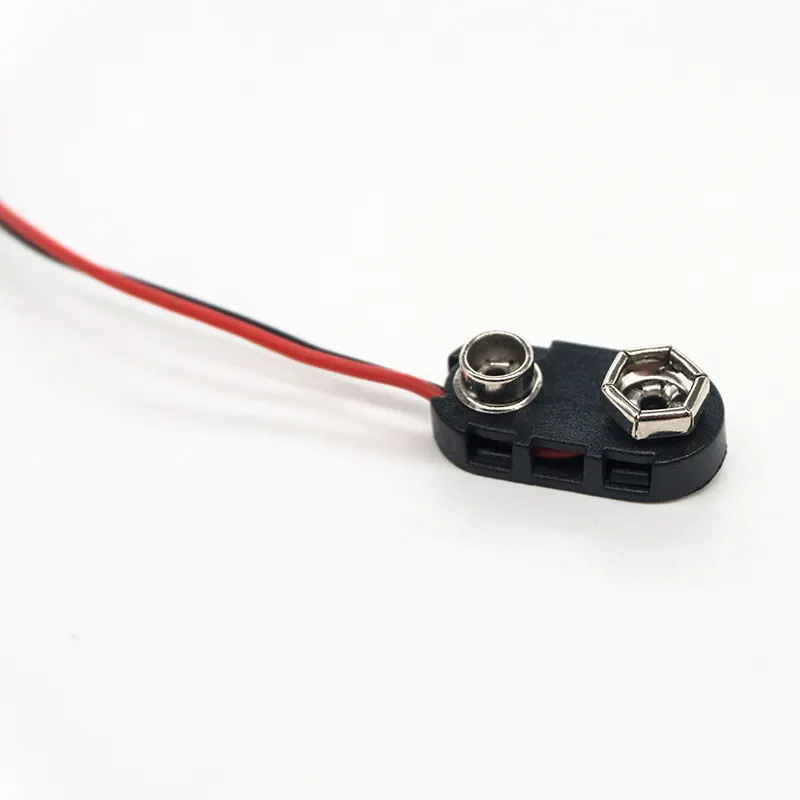 T type ABS hard plastic 9v Battery Clip Snap on Connector with DC head
