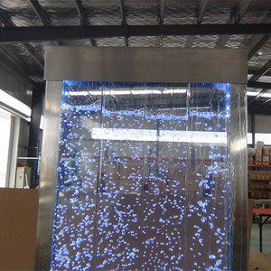 Op Maat Gemaakte Vloer Staande Indoor Led Verlichte Dansende Fontein Aquarium Scherm Waterbel Muur - Product Image 6