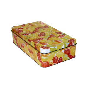 Rectangular tin box with LOGO embossing for chocolate packing