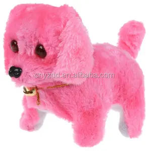 plush stuffed dog toy/pink ears singing musical plush toy