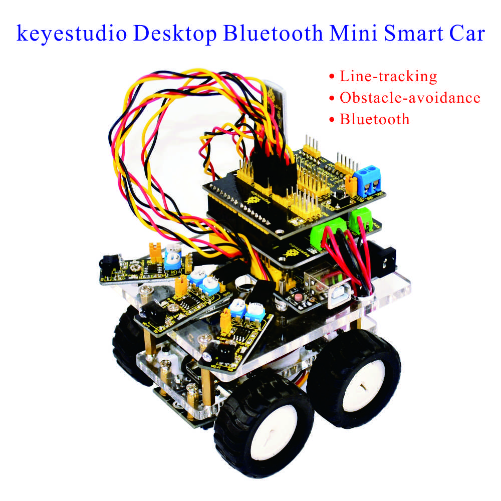 Keyestudio Desktop беспроводной Bluetooth Мини-автомобиль smart робот автомобилей DIY Kit для arduinos робот