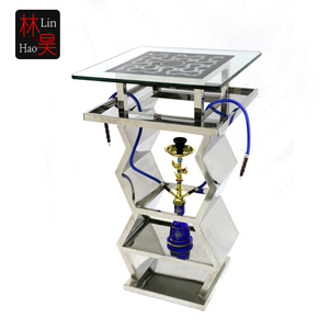 Narghilè salotto interni esterni <span class=keywords><strong>in</strong></span> acciaio inox tavolo alto - Product Image 1