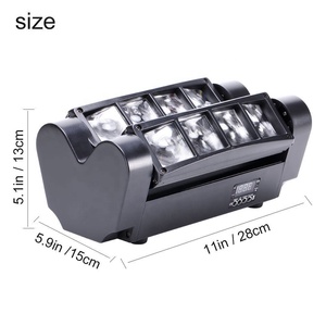 8 pezzi Mini 3W RGBW LED <span class=keywords><strong>Spider</strong></span> Beam testa mobile per l'illuminazione del palco alla festa in discoteca DMX DJ o matrimoni - Product Image 1