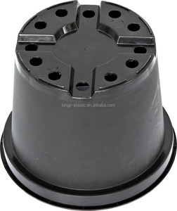 <span class=keywords><strong>Macetas</strong></span> de plástico negro para guardería, material plástico, 3 galones, 12 <span class=keywords><strong>L</strong></span>, maceta para plantas - Product Image 1
