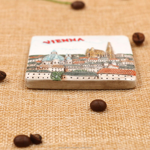 Alta calidad de recuerdos y regalos de cerámica pintada a mano personalizado imán país Austria Viena hecho en China - Product Image 6