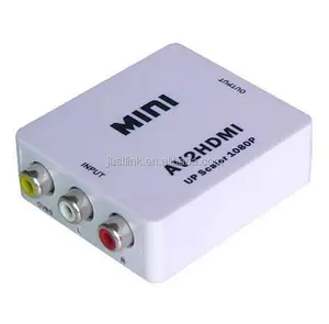 Grosir pasokan pabrik mini AV ke HDMI Converter box untuk Analog RCA Input Komposit untuk HDMI Scaler untuk 720 P 1080 P