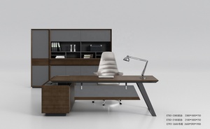 Mesa de oficina comercial de lujo de alta calidad, muebles de oficina de madera ejecutivos contemporáneos únicos - Product Image 6