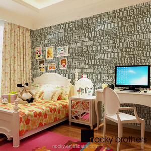 Contemporaneo e contratto di carta da parati di colore Puro Impermeabile Inglese lettera di tessuto non tessuto di carta da parete per Soggiorno camera da letto carta da parati - Product Image 2