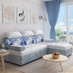 거실 L 모양의 접는 현대 디자인 슬리퍼 코너 소파 침대