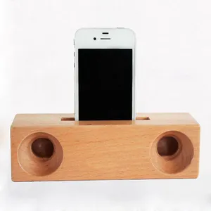 Altoparlante da tavolo in faggio ecologico altoparlante per <span class=keywords><strong>cellulare</strong></span> in legno - Product Image 1