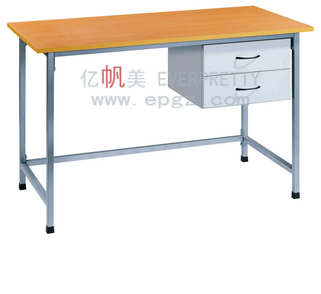 Furnitur meja sekolah desain sederhana meja guru desain meja kayu dengan 2 laci