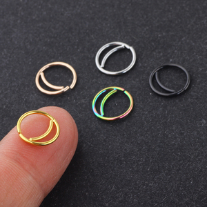 Anello per Naso a Luna in Acciaio Inossidabile, Piercing Indiano per Setto Nasale, Gioielli per il Naso, Piccolo Anello per Piercing per Donna e Uomo - Product Image 4