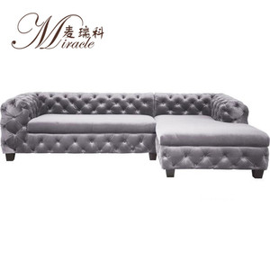 Sofa Berumbai Chesterfield Gaya Amerika Neo Beludru Klasik - Product Image 4