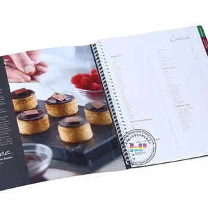 Libro de cocina de comida personalizado de alta calidad, libro de recetas global, impresión, barato