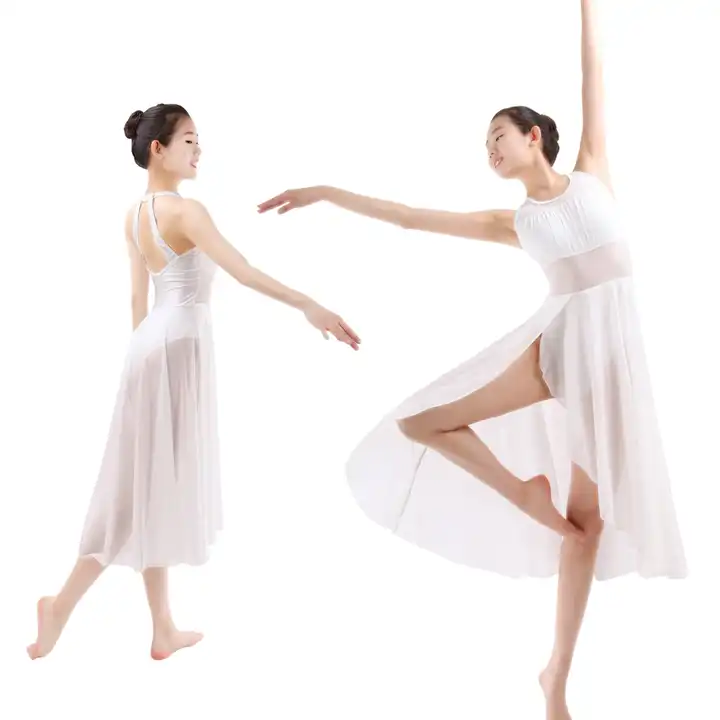 Lyrical Ballet Long White Dance Costume