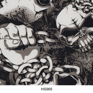 FILM TRANSFER air Hidrografi, HYDRODIPPING HYDRO DIP tengkorak hitam lebar 50cm untuk dekorasi ATV - Product Image 1