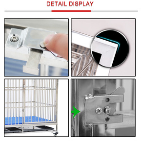 Kandang Hewan Peliharaan Luar Ruangan dari Logam Stainless Steel Grosir dengan Baki Plastik, Rumah Anjing - Product Image 6