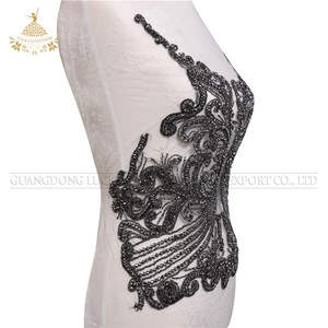Nero di cristallo di patch <span class=keywords><strong>accessori</strong></span> abito <span class=keywords><strong>da</strong></span> sposa di applique <span class=keywords><strong>per</strong></span> il vestito <span class=keywords><strong>da</strong></span> <span class=keywords><strong>sera</strong></span> - Product Image 2