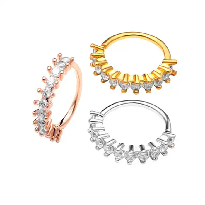 Feelgood Silver And Gold Color Ear Piercing Jewelry Cz Helix Cartilage  Earring Rook Hoop Snug Piercing Ring SH190727 From Yizhan06, $16.86 |  DHgate.Com