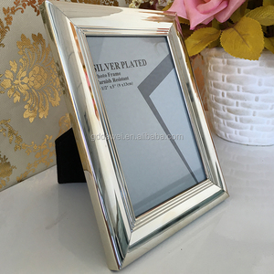 <span class=keywords><strong>Cadre</strong></span> <span class=keywords><strong>photo</strong></span> en <span class=keywords><strong>verre</strong></span> plaqué argent, décoratif, large face, métal, 3 pièces - Product Image 2