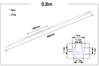 1pc 19mm Mini 300mm-1220mm Mini T-Track en alliage d'aluminium T-Slot Jig Fixture Slot pour routeur Table Saw Woodworking Tool