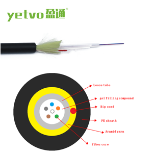2 4 6 8 12 24 cœurs monomode extérieur de câble <span class=keywords><strong>optique</strong></span> de <span class=keywords><strong>fibre</strong></span> avec rip-cordon et aramide-fil GYXFTY - Product Image 1