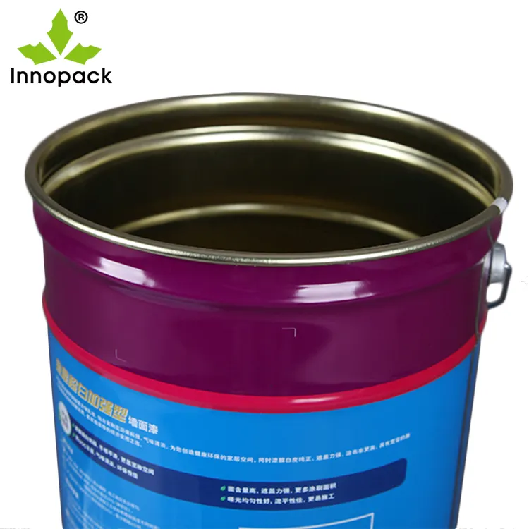 18 Liter Lined metal bucket with lug lid for paint, metal pail for roof coating