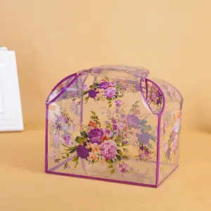 Caja de dulces de plástico con estampado de flores, bonito diseño, venta al por mayor
