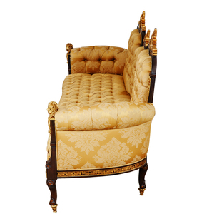 Stile morbido divano europeo <span class=keywords><strong>mobili</strong></span> di lusso francese <span class=keywords><strong>mobili</strong></span> per la casa <span class=keywords><strong>con</strong></span> legno e ottone tre posti cinese 1 pezzo antico RJ18801A - Product Image 3