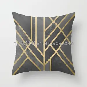 China Manufacture Short Velvet Geometric Digital Pillow Home Sofa Chair Car Seat Pad Cushion
