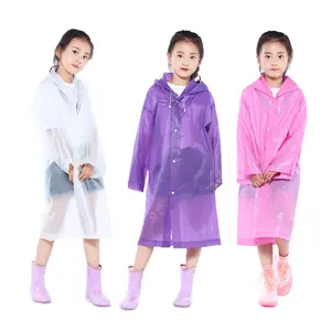 Múltiples colores disponibles LOGOTIPO Personalizado Reciclable Impermeable Moda Con capucha EVA Plástico niños Chubasquero