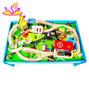 Circuit de <span class=keywords><strong>train</strong></span> en bois pour enfants, 88 pièces, W04C061, nouveau design 2019 - Product Image 2