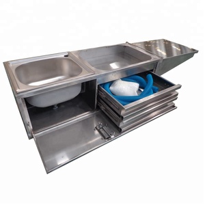 Nouvelle conception de petite cuisine mobile coulissante en acier inoxydable pour caravane de camping, à vendre - Product Image 1