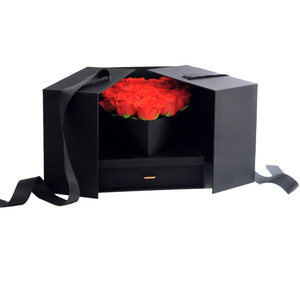Custom cardboard delivery bouquet gift box magic cube flower packaging box