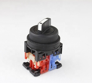 Diámetro 30mm eléctrica 2 o <span class=keywords><strong>3</strong></span> selector de posición interruptor de botón cabeza plana redonda momentánea interruptor giratorio - Product Image 2