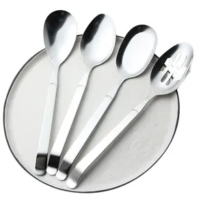 Ensemble de cuillères de service en acier inoxydable, cuillère de cuisine pour buffet, salade et riz de 11 pouces