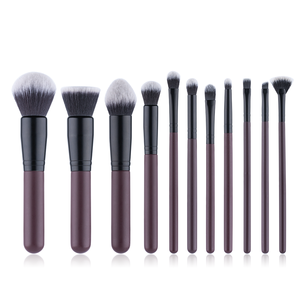 Set di Pennelli da Trucco OEM Personalizzati, 11 Pezzi, Lussuoso Set da Viaggio con Etichetta Privata, Pennelli per Viso e Occhi con Setole Sintetiche Morbide e Densi, Manico in Legno - Product Image 5